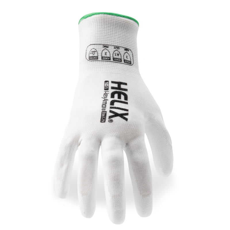 Glove 1031 Helix Polyester Polyurethane Coating White A1 G13