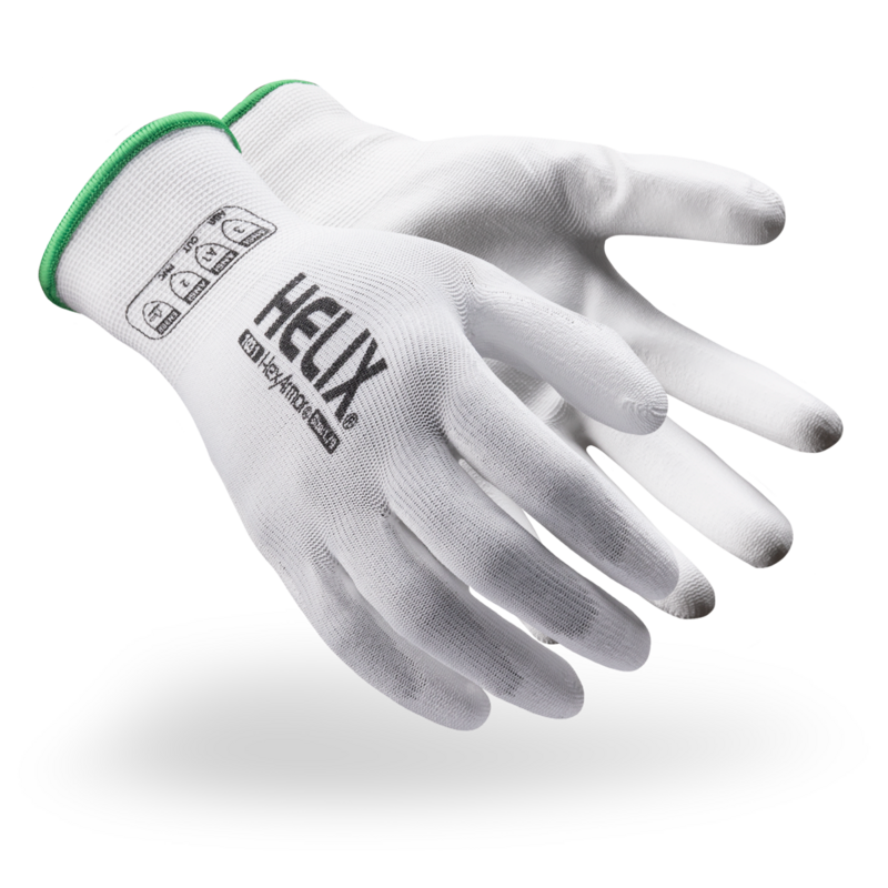 Glove 1031 Helix Polyester Polyurethane Coating White A1 G13