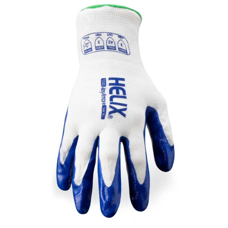 HexArmor® Helix® 1040 Level A2 Cut Resistant Gloves with Glossy Nitrile Palm 