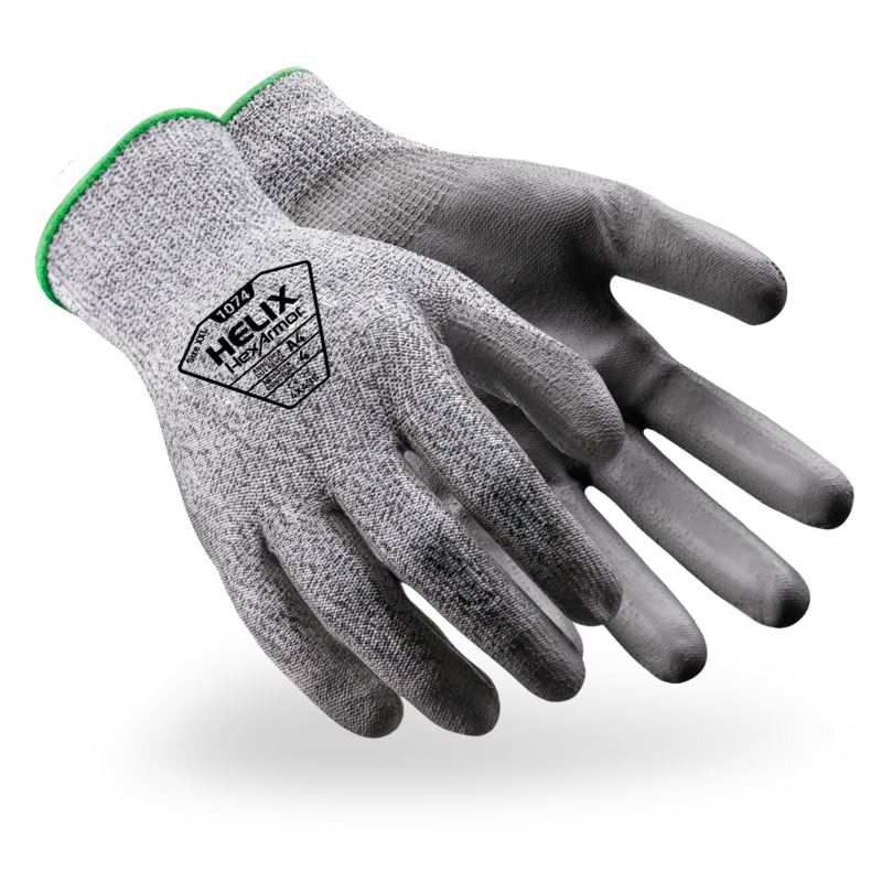 HexArmor® Helix® 1074 Level A4 Cut Resistant Gloves, High Dexterity Polyurethane 