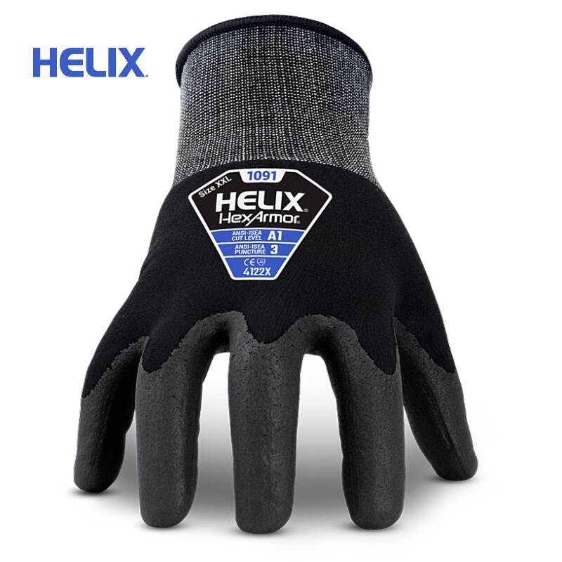 Guante Anticorte HexArmor Helix® 1091 | Nitrilo Sin Silicona, Agarre Superior y Calibre 15