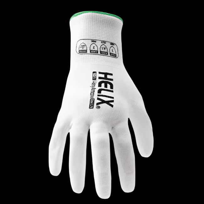 Guante 1031 Helix Poliester Recubrimiento de Poliuretano  Blanco A1 G13