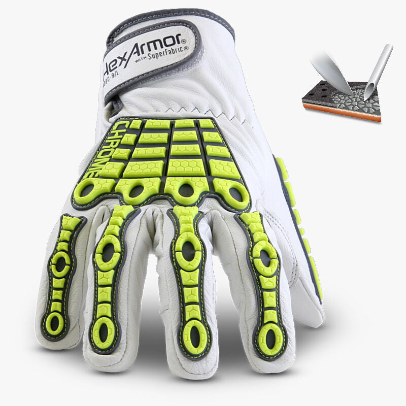 Guantes de Impacto HexArmor 4080 | Contra Cortes A8 | Piel de Cabra y Multinormas