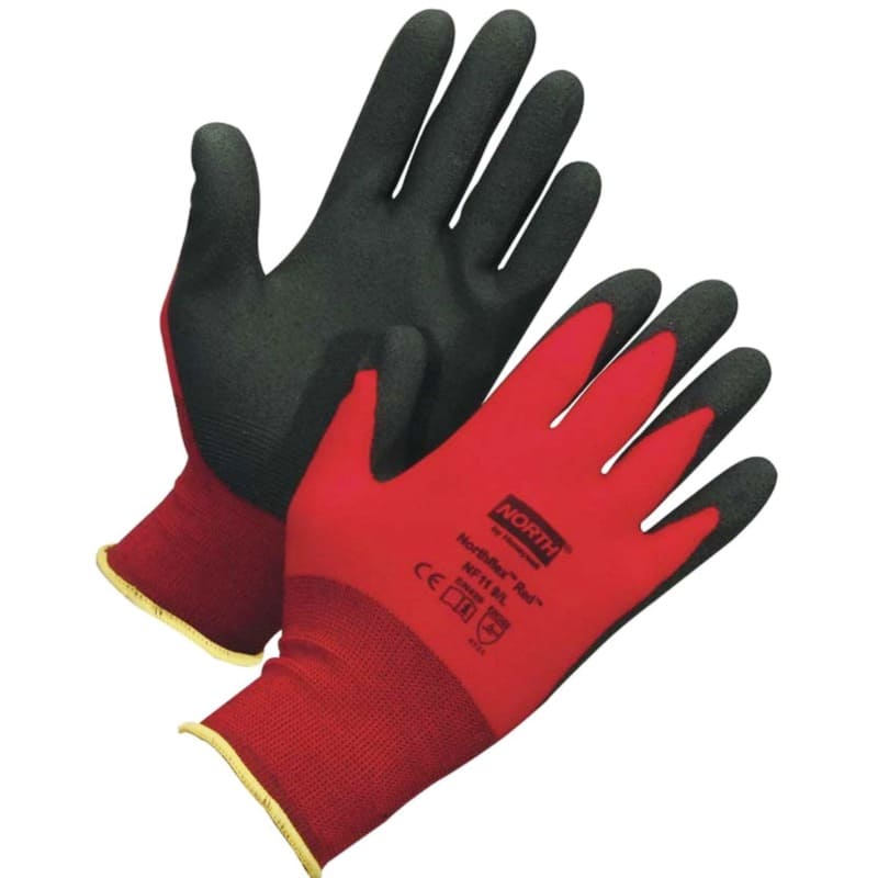 NorthFlex Red NF11 PVC Palm Gloves
