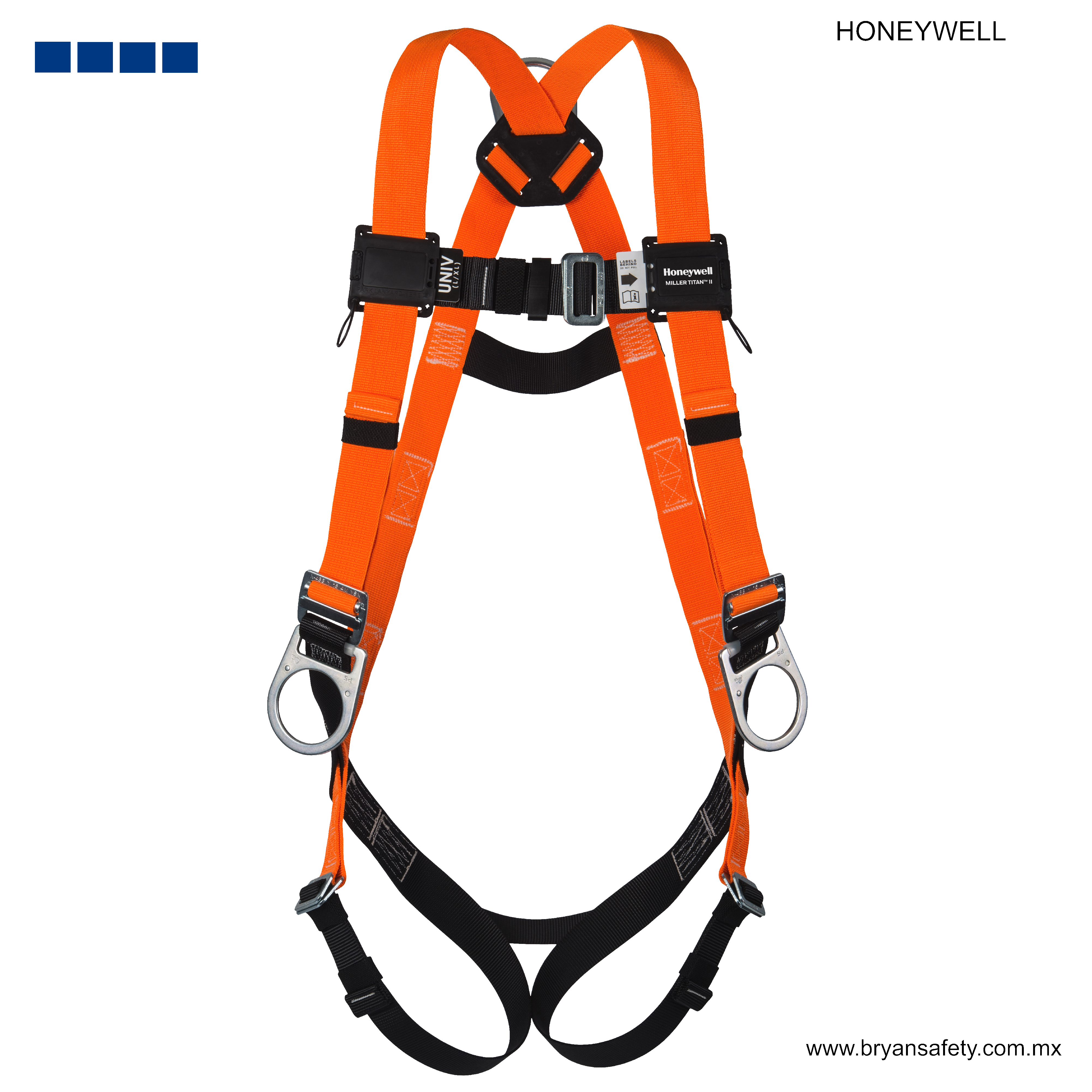 Parachutist Type Safety Harness With 3 Rings