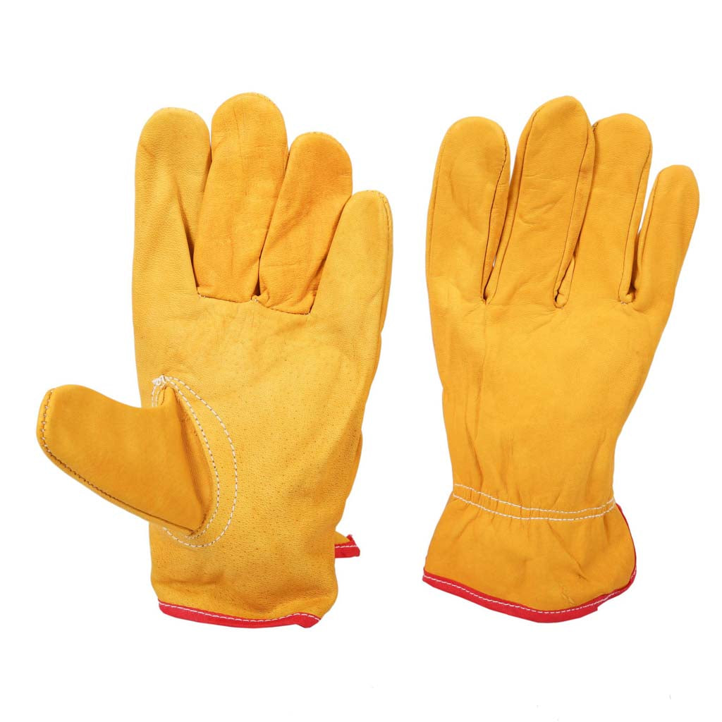 Guante de Operador piel de Ternera Amarillo - Elástico- Bryan Safety- Bryan Safety Mexico