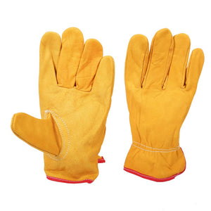 Guante de Operador piel de Ternera Amarillo - Elástico- Bryan Safety- Bryan Safety Mexico