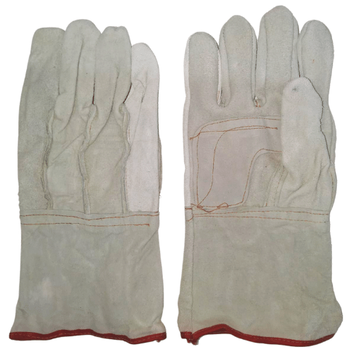 Guante de carnaza Largo de primera - Gris- Bryan Safety- Bryan Safety Mexico