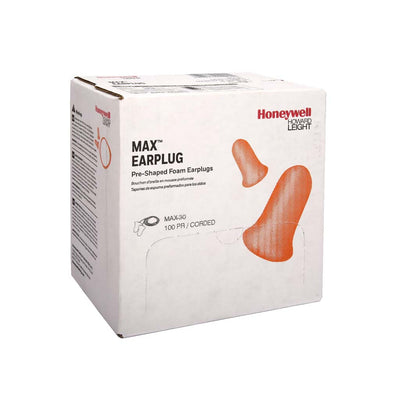Tapon auditivo desechable con cordon Max - - Howard Leight- Bryan Safety Mexico
