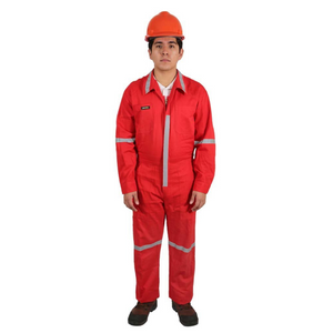 Overol de Trabajo Con cinta Reflejante Color Rojo - - Bryan Safety- Bryan Safety Mexico