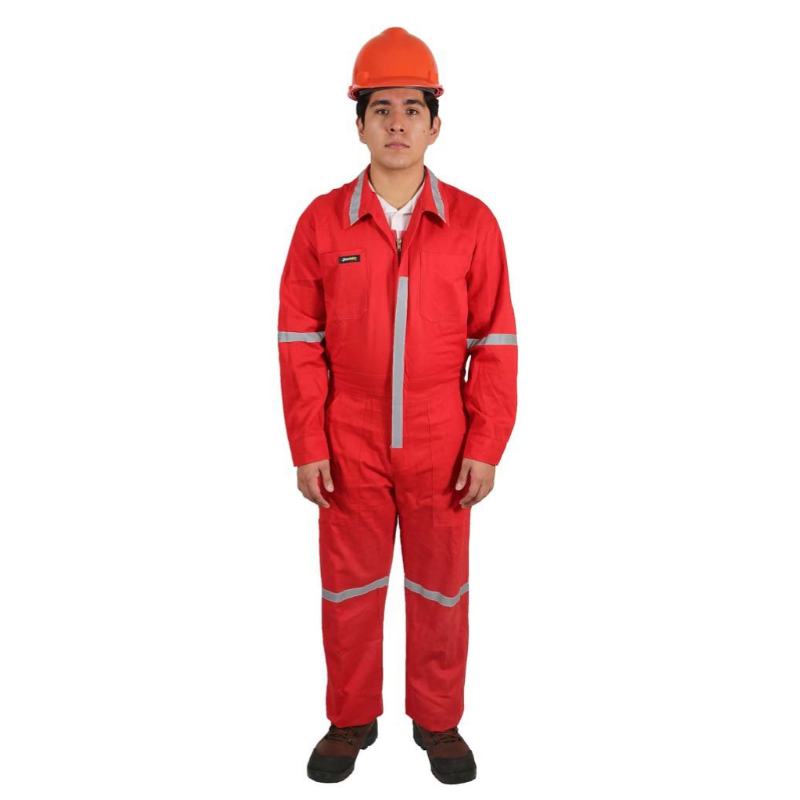 Overol de Trabajo Con cinta Reflejante Color Rojo - - Bryan Safety- Bryan Safety Mexico